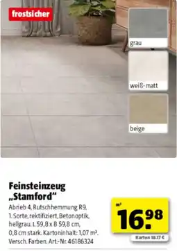 Hagebau Feinsteinzeug "Stamford" Angebot