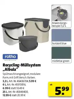 Hagebau Recycling-Müllsystem "Albula" Angebot
