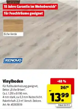 Hagebau Vinylboden RENOVO Angebot