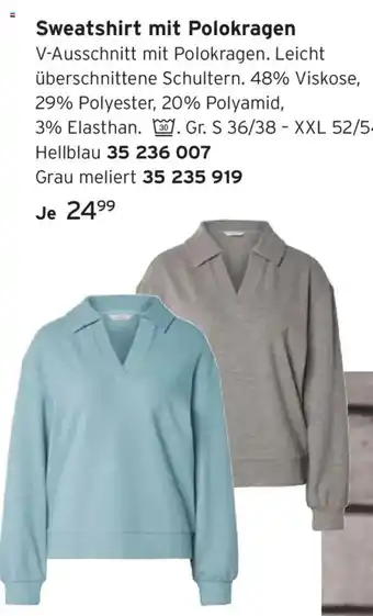Sweatshirt mit Polokragen