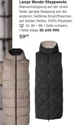 Tchibo Lange Wende-Steppweste Angebot