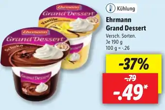 Lidl Ehrmann Grand Dessert  190 g Angebot