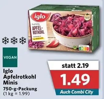 Combi Iglo Apfelrotkohl Minis 750g Packung Angebot