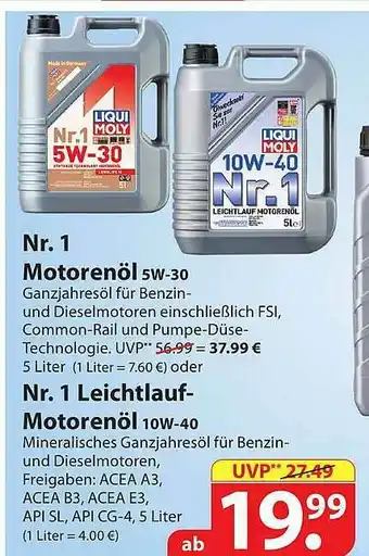 Famila Nord Ost Nr. 1 Motorenöl 5w-30 Oder Leichtlauf-motorenöl 10w-40 Angebot