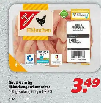 Marktkauf Gut & Günstig Hähnchengeschnetzeltes Angebot