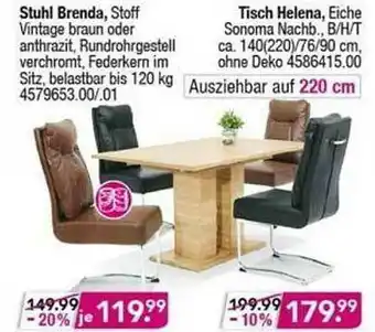 Möbel Boss Stuhl Brenda, Tisch Helena Angebot