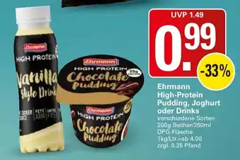 Ehrmann High-Protein Pudding, Joghurt oder Drinks