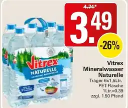 WEZ Vitrex Mineralwasser Naturelle Angebot