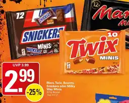 WEZ Mars, Twix, Bounty, Snickers oder Milky Way Minis Angebot