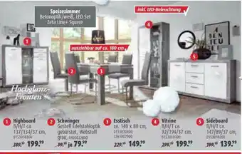 ROLLER Spiesezimmer, Highboard, Schwinger, Esstisch, Vitrine, Sideboard Angebot