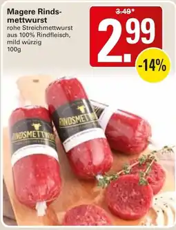 WEZ Magere Rindsmettwurst Angebot