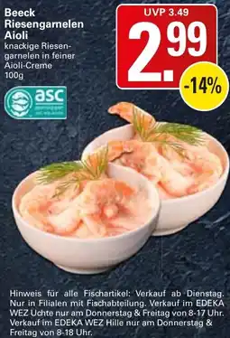 WEZ Beeck Riesengarnelen Aioli Angebot