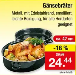 Zimmermann Gänsebräter Angebot