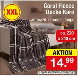 Zimmermann Coral Fleece Decke Karo Angebot