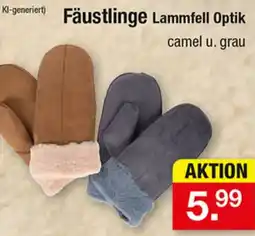 Zimmermann Fäustlinge Lammfell Optik Angebot