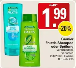 WEZ Garnier Fructis Shampoo oder Spülung Angebot