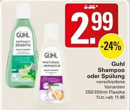 WEZ Guhl Shampoo oder Spülung Angebot