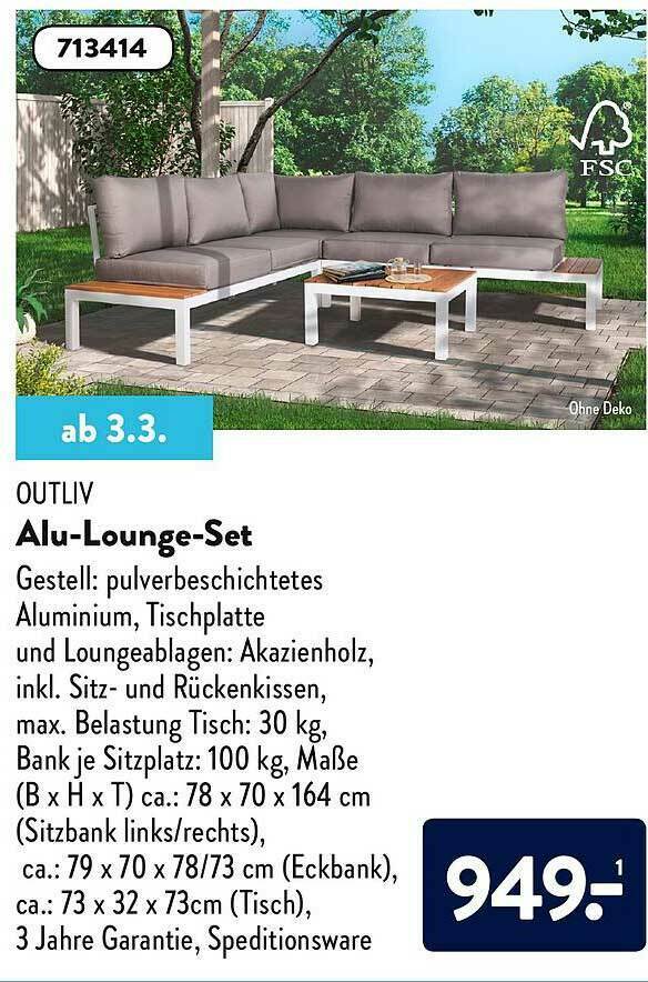 Outliv Aluloungeset Angebot bei Aldi Nord