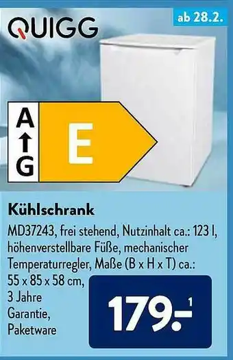 Aldi Nord Quigg Kühlschrank Angebot