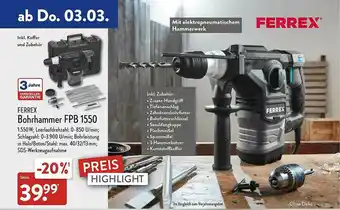 Aldi Nord Ferrex Bohrhammer Fpb 1550 Angebot