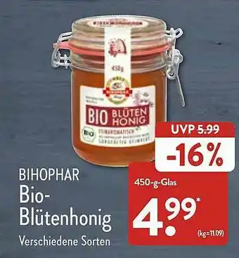 Aldi Nord Bihophar Bio-blütenhonig Angebot