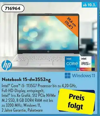 Aldi Süd Notebook 15-dw3552ng Hp Angebot