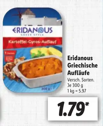 Lidl Eridanous Griechische Aufläufe 300g Angebot