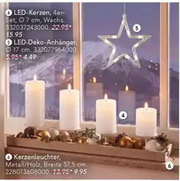 Möbel Braun LED-Kerzen, 4er-Set Angebot