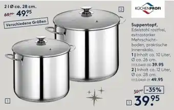 Suppentopf, Edelstahl rostfrei