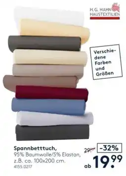 Möbel Rieger Spannbetttuch, H.G. HAHN HAUSTEXTELLEN Angebot