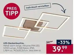 Möbel Rieger LED-Deckenleuchte, Metall warm beige Angebot