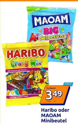 Action Haribo oder MAOAM Minibeutel Angebot