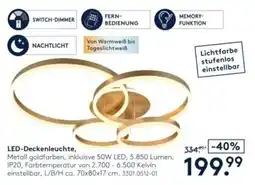 Möbel Rieger LED-Deckenleuchte, Metall goldfarben Angebot