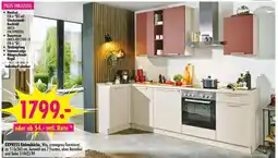 Möbel Boss EXPRESS Einbauküche, Win, cremegrau/karminrot Angebot