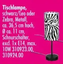 Möbel Boss Tischlampe, schwarz/Leo oder Zebra, Metall Angebot