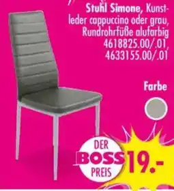 Möbel Boss Stuhl Simone, Kunstleder cappuccino oder grau Angebot