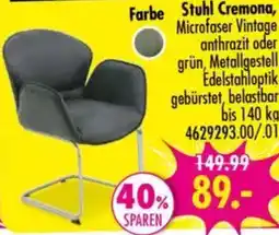 Möbel Boss Stuhl Cremona, Microfaser Vintage Angebot