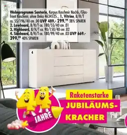 Möbel Boss Wohnprogramm Santorin, Korpus Kaschmir Nachb./Glasfront Kaschmir, ohne Deko Angebot