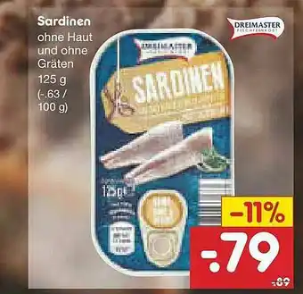 Netto Marken-Discount Sardinen Dreimaster Angebot