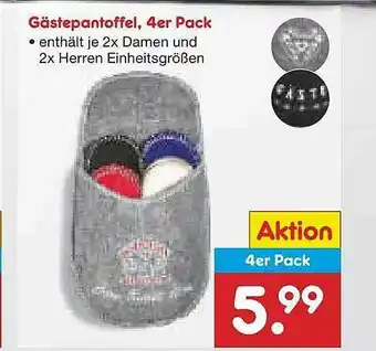 Netto Marken-Discount Gästepantoffel 4er Pack Angebot