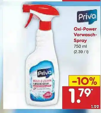 Netto Marken-Discount Priva Oxi-power Vorwasch-spray Angebot