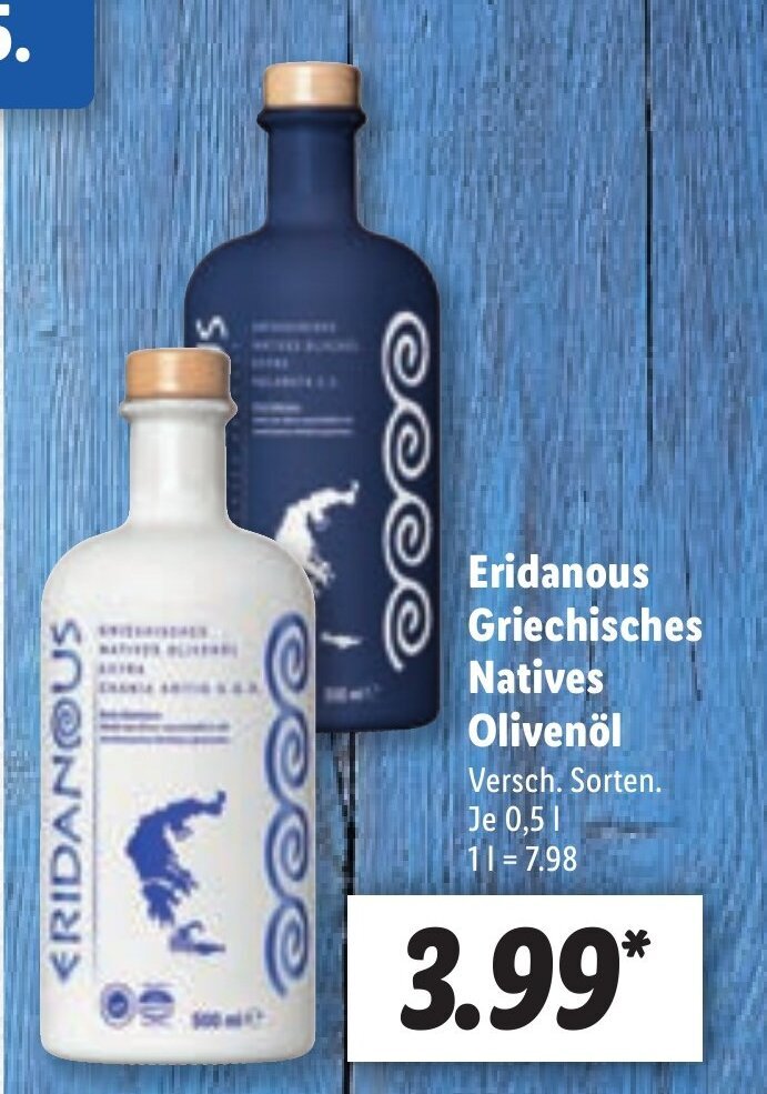 Eridanous Griechisches Natives Olivenöl 0,5L Angebot bei Lidl