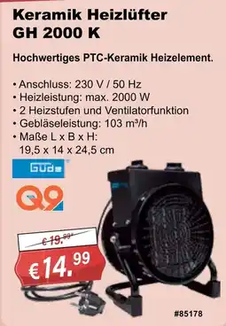 Stabilo Fachmarkt Keramik Heizlüfter GH 2000 K Angebot