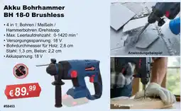 Stabilo Fachmarkt Akku Bohrhammer BH 18-0 Brushless Angebot