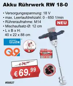 Stabilo Fachmarkt Akku Rührwerk RW 18-0 Angebot