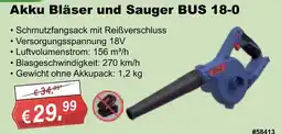 Stabilo Fachmarkt Akku Bläser und Sauger BUS 18-0 Angebot