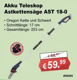Stabilo Fachmarkt Akku Teleskop Astkettensäge AST 18-0 Angebot