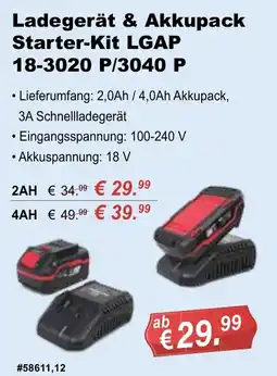 Stabilo Fachmarkt Ladegerät & Akkupack Starter-Kit LGAP 18-3020 P/3040 P Angebot