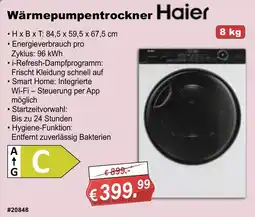 Stabilo Fachmarkt Wärmepumpentrockner Haier Angebot