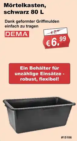 Stabilo Fachmarkt Mörtelkasten, schwarz 80 L Angebot